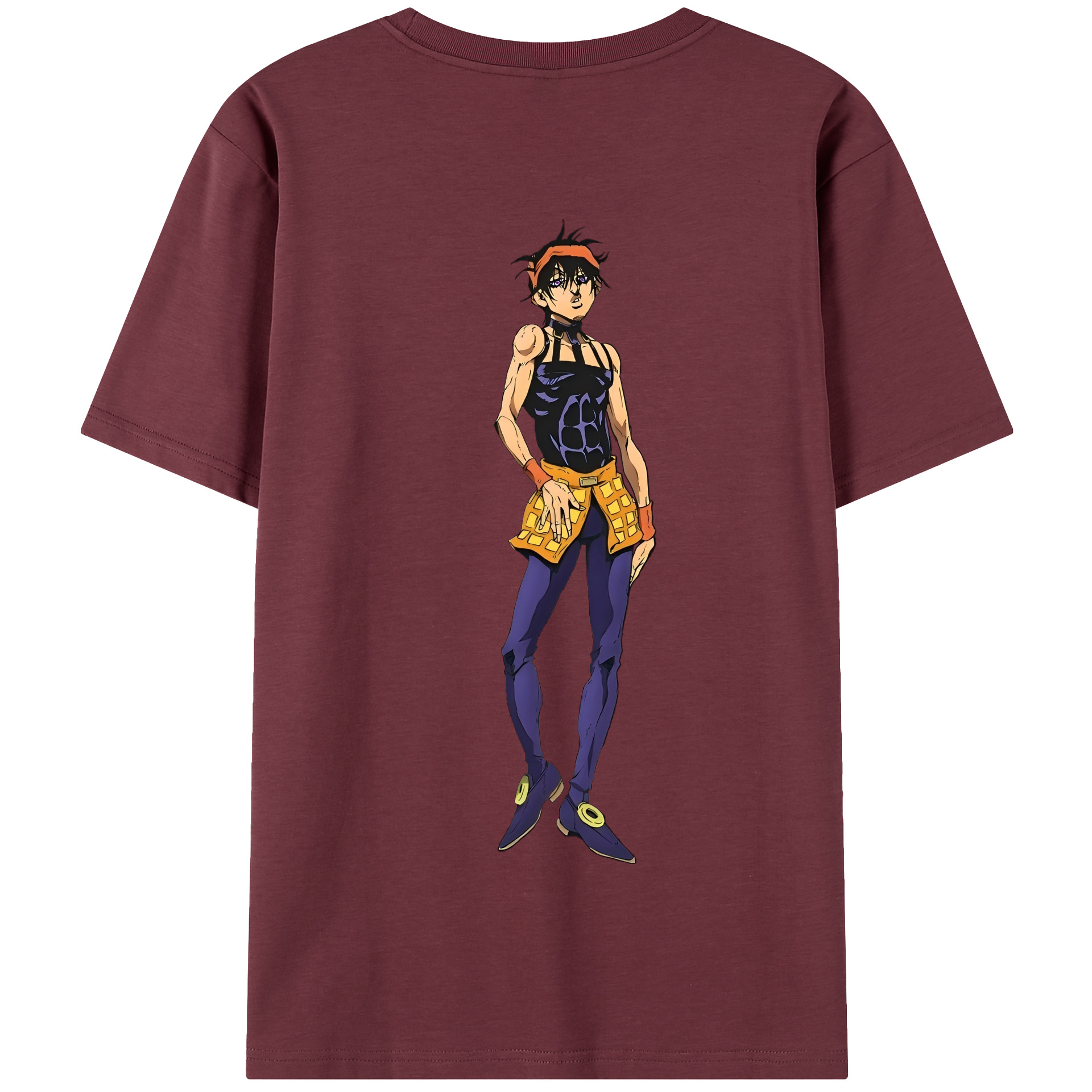 （画像用） ジョジョの奇妙な冒険 ナランチャ?ギルガ JoJo's Bizarre Adventure Narancia Ghirga 綿100％半袖Tシャツ（背面プリント）